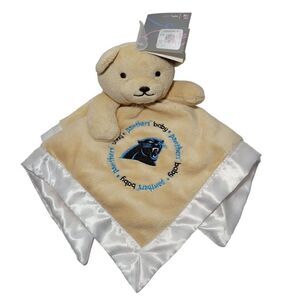 NFL Baby Fanatic Lovey Carolina Panthers Bear Security Blanket Satin 13.5" NEW